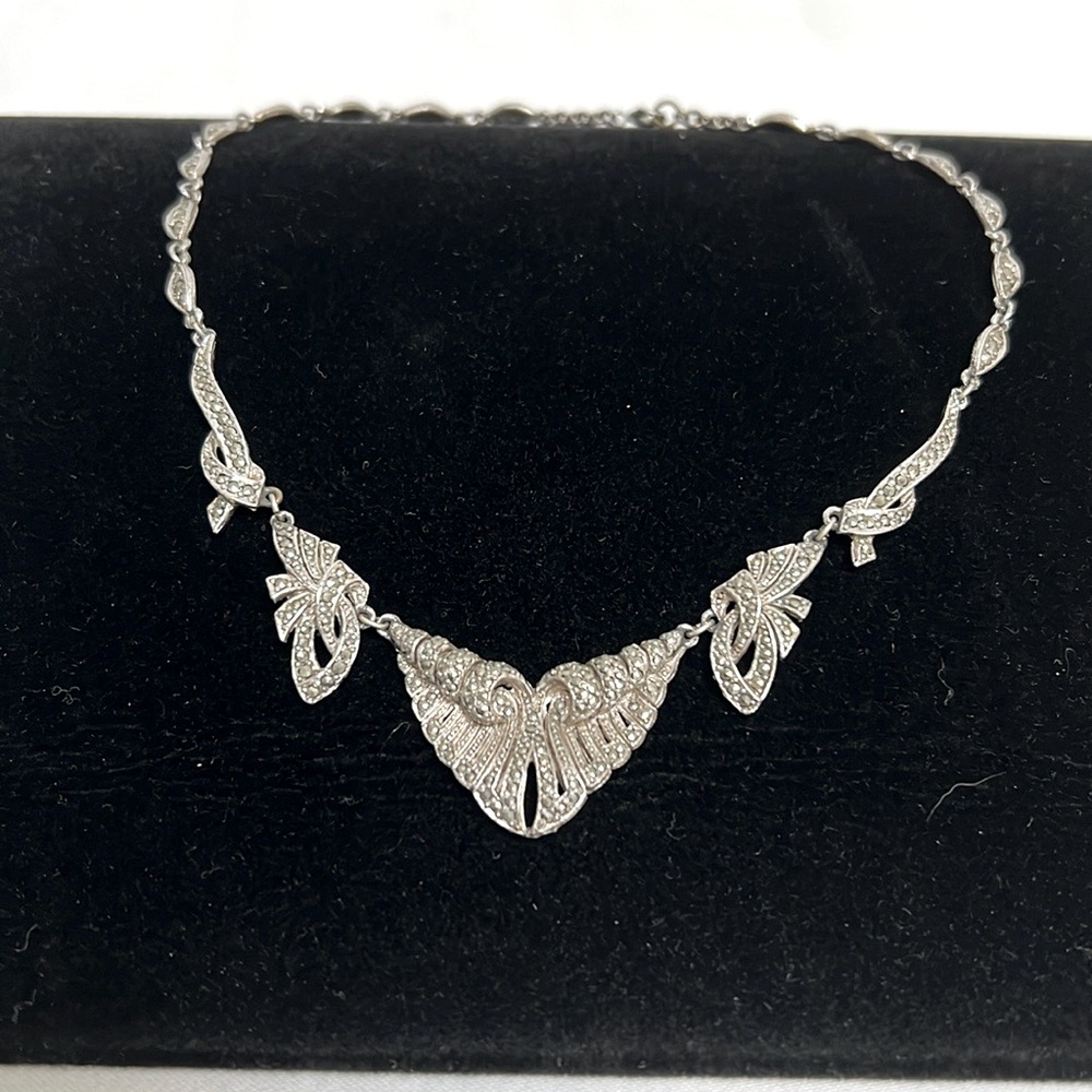Marcasite Scroll Vintage Necklace/Choker